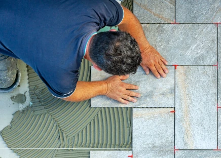 Outdoor concrete and landscaping project